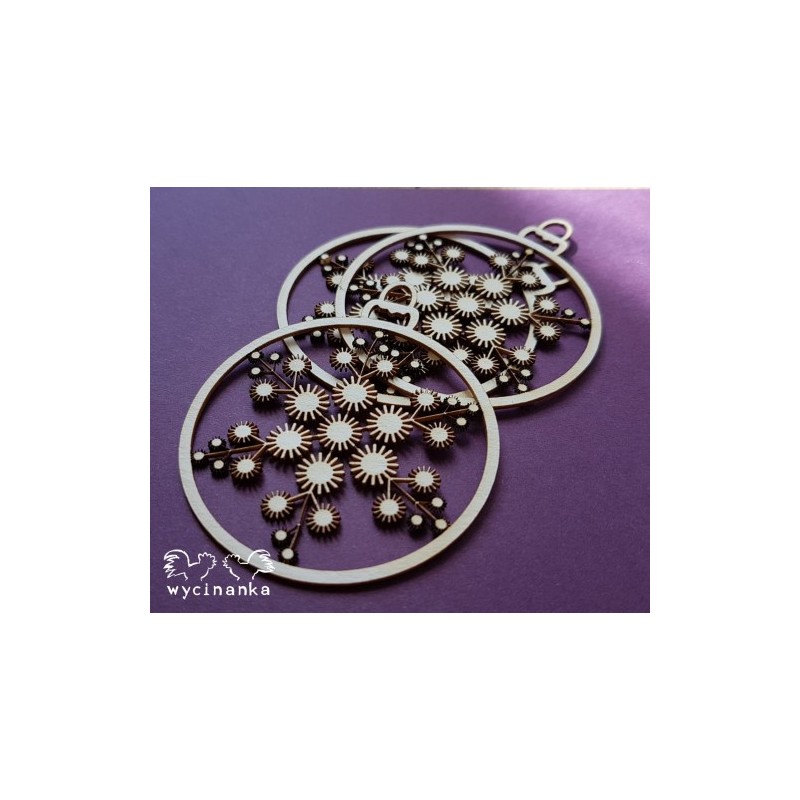 Kartoninė formelė "Christmas balls with snowflake 2" 3 vnt