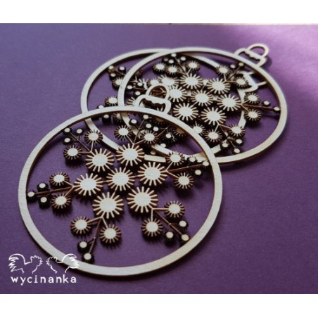 Kartoninė formelė "Christmas balls with snowflake 2" 3 vnt
