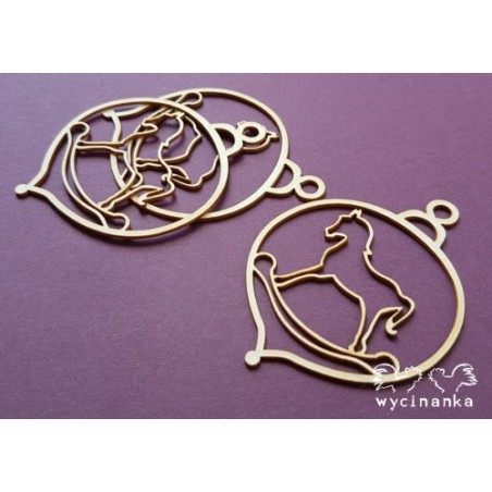 Kartoninė formelė "Christmas balls with rocking horse" 3 vnt