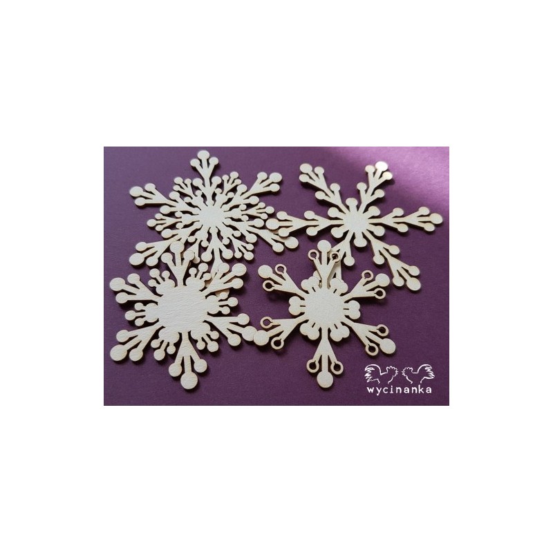 Kartoninė formelė "Set of 3D snowflakes" 4 vnt