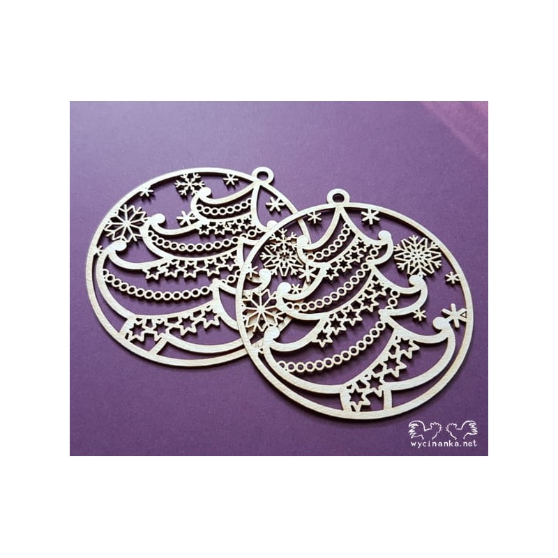 Kartoninė formelė "Baubles with Christmas tree" 2 vnt