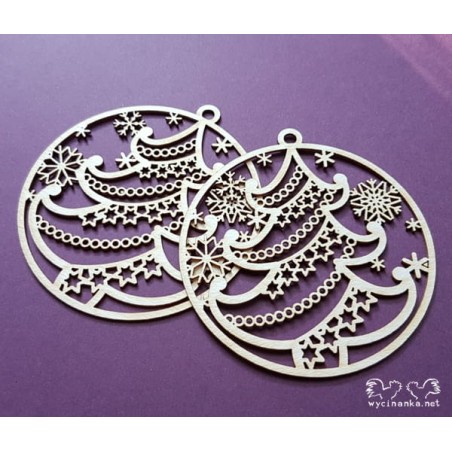 Kartoninė formelė "Baubles with Christmas tree" 2 vnt