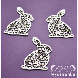 Kartoninė formelė "Easter 2020" lacy rabbits 3 vnt