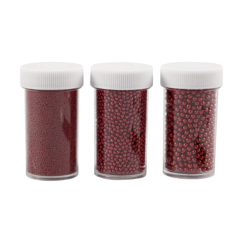 Mini stiklo karoliukai red, 3x15g