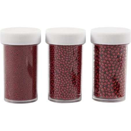 Mini stiklo karoliukai red, 3x15g