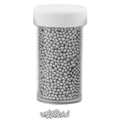 Mini stiklo karoliukai silver 1,5-2 mm, 15g
