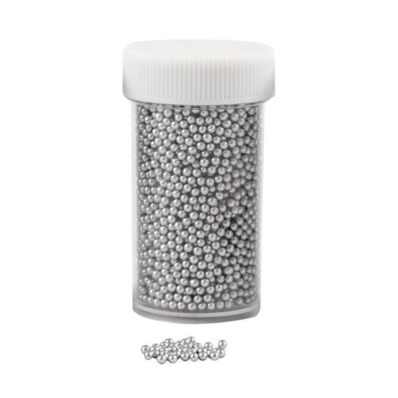 Mini stiklo karoliukai silver 1,5-2 mm, 15g