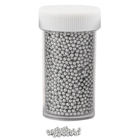Mini stiklo karoliukai silver 1,5-2 mm, 15g