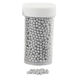 Mini stiklo karoliukai silver 3mm, 15g