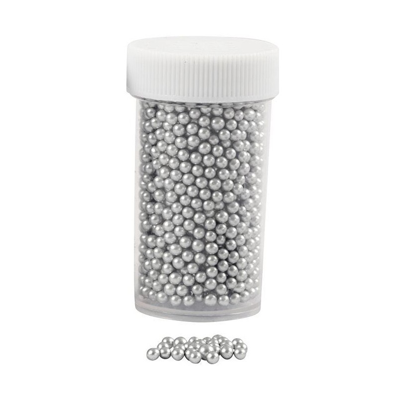 Mini stiklo karoliukai silver 3mm, 15g