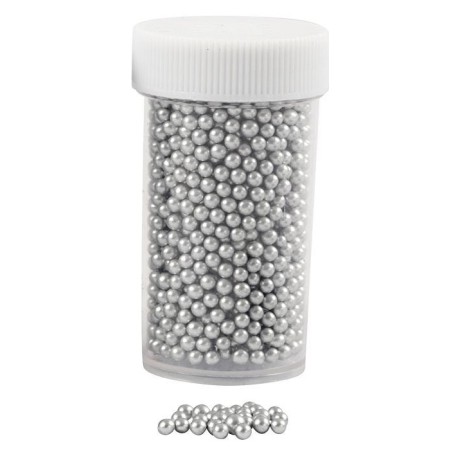 Mini stiklo karoliukai silver 3mm, 15g