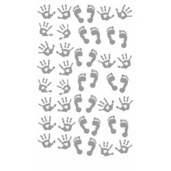 Nutrinami lipdukai "Hand Feet Silver"
