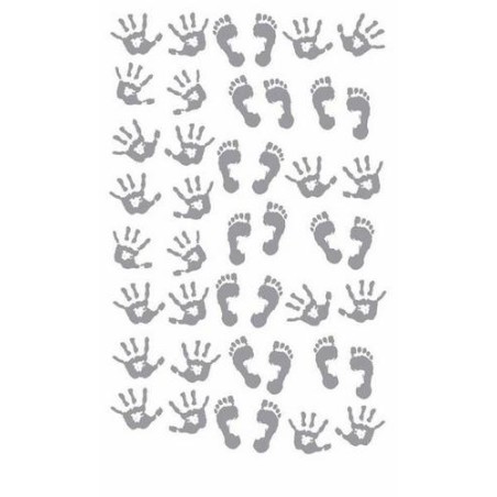 Nutrinami lipdukai "Hand Feet Silver"