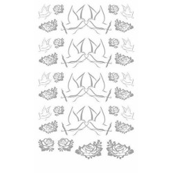 Nutrinami lipdukai "Wedding Doves Silver"