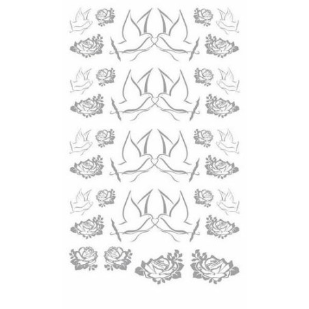 Nutrinami lipdukai "Wedding Doves Silver"
