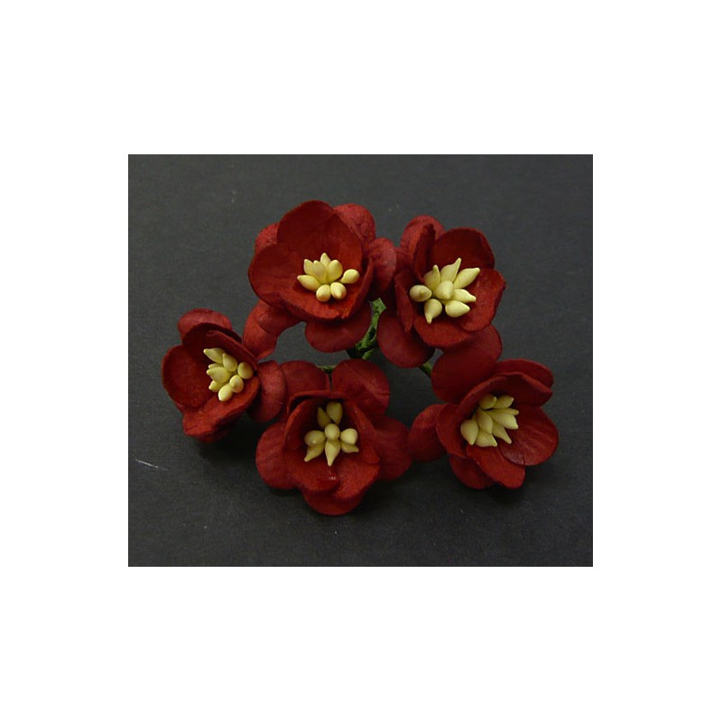 Popierinės gėlės "Cherry Blossom Deep Red'', 5vnt.