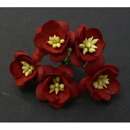 Popierinės gėlės "Cherry Blossom Deep Red'', 5vnt.