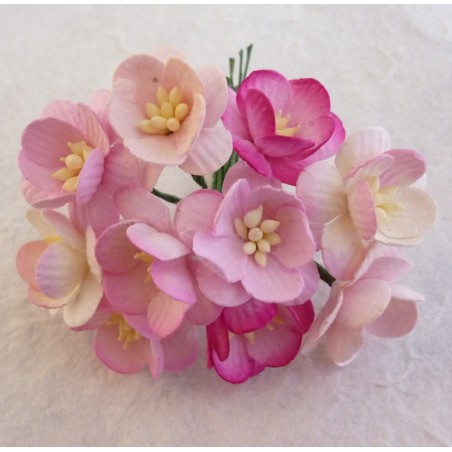 Popierinės gėlės "Cherry Blossom Pink mix'', 5vnt.