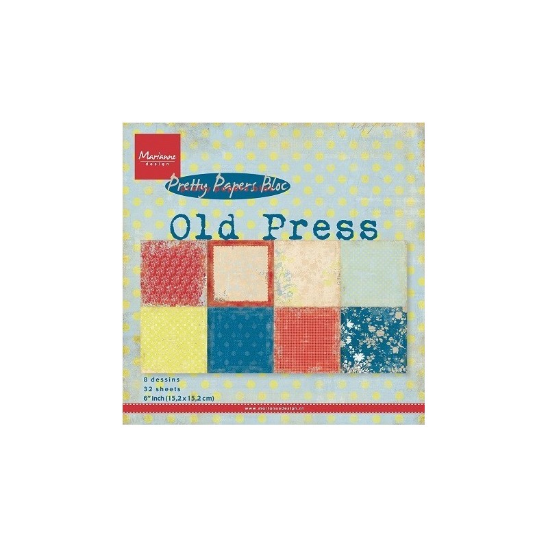 Popieriaus rinkinys "Old Press" 15,2x15,2cm