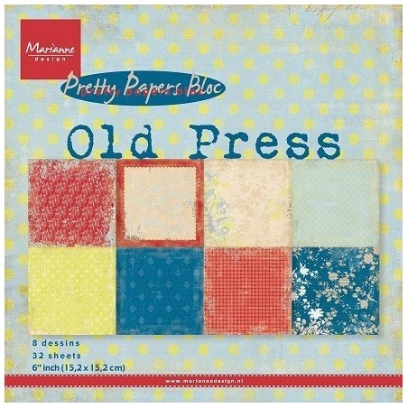 Popieriaus rinkinys "Old Press" 15,2x15,2cm