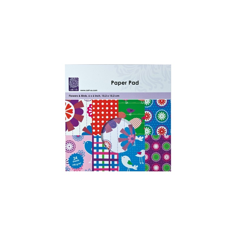 Popieriaus rinkinys "Flowers And Birds", 15x15cm, 24 lapai