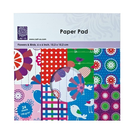 Popieriaus rinkinys "Flowers And Birds", 15x15cm, 24 lapai