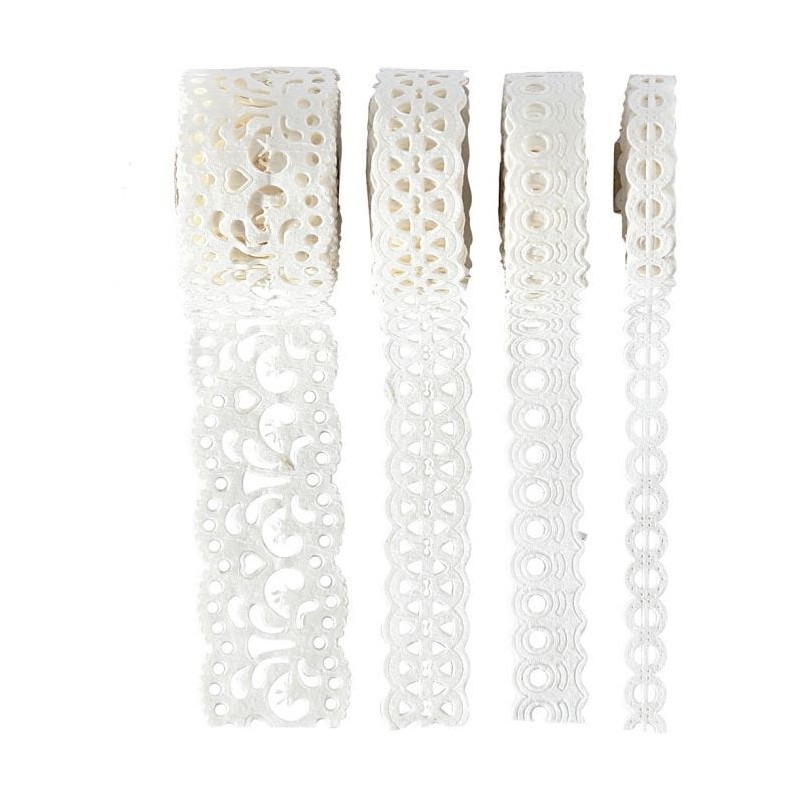 Lipdukai "Lace borders white", 4 vnt.
