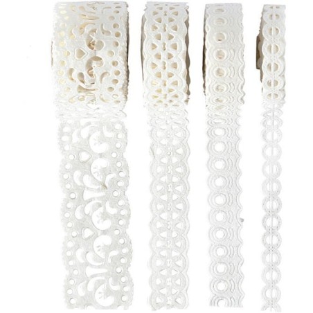 Lipdukai "Lace borders white", 4 vnt.
