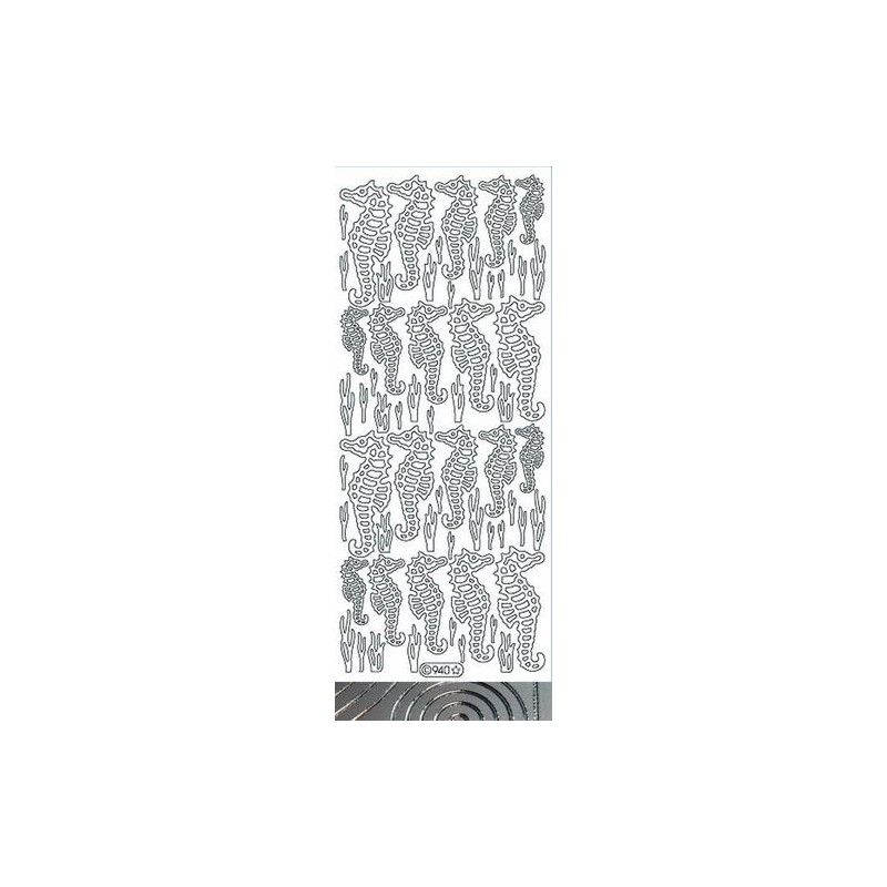 Peel-off lipdukai "Sea Horses Silver"
