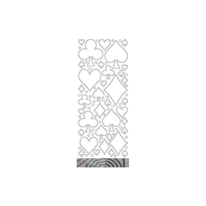 Peel-off lipdukai "Play Cards Silver Glitter"