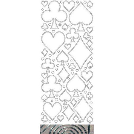 Peel-off lipdukai "Play Cards Silver Glitter"