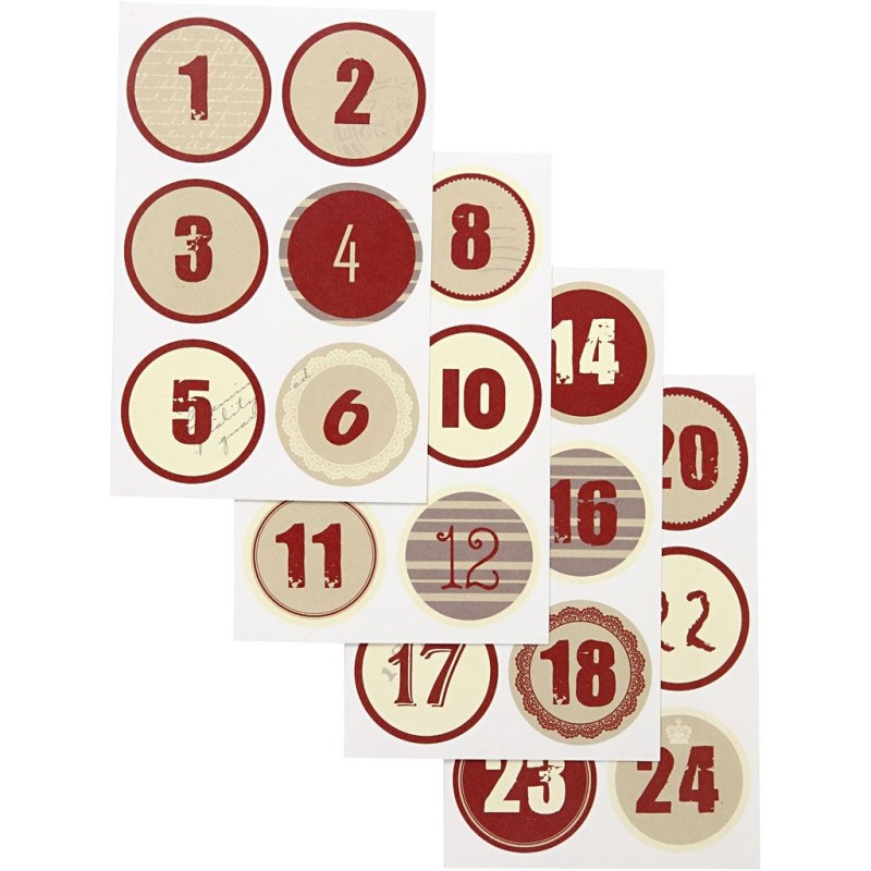 Lipdukai "Christmas calendar", 24vnt.