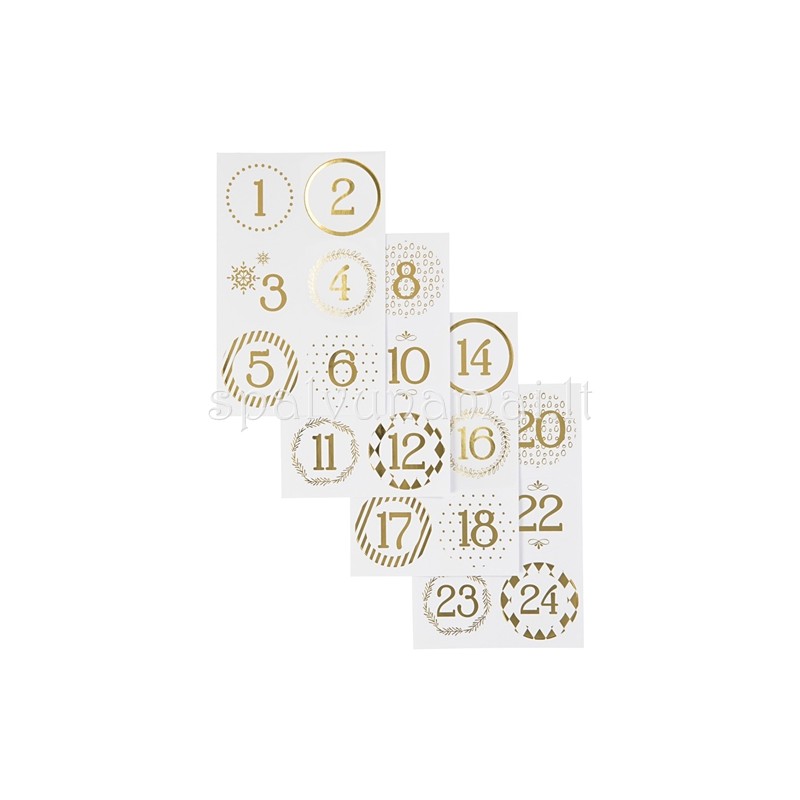 Lipdukai "Christmas Calendar numbers", 24vnt.