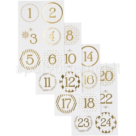 Lipdukai "Christmas Calendar numbers", 24vnt.