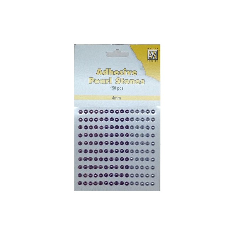 Pusiniai perliukai priklijuojami "Nellie‘s Choice Adhesive pearls 4 mm Lilac", 150vnt.