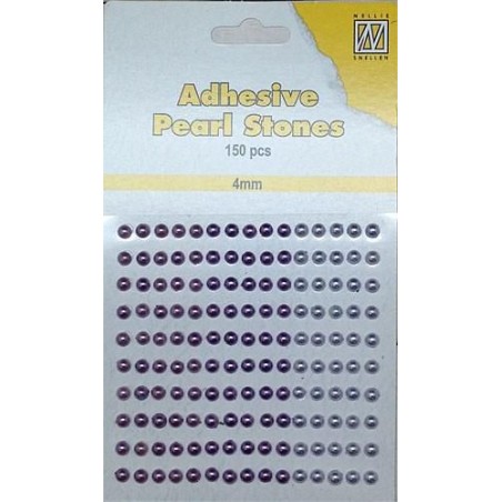 Pusiniai perliukai priklijuojami "Nellie‘s Choice Adhesive pearls 4 mm Lilac", 150vnt.