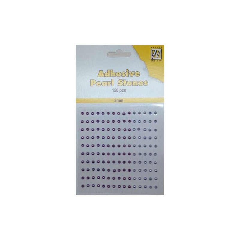 Pusiniai perliukai priklijuojami "Nellie‘s Choice Adhesive pearls 3 mm  Lilac", 150vnt.
