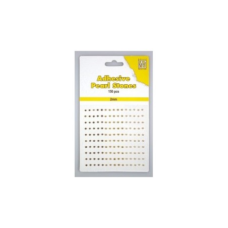 Pusiniai perliukai priklijuojami "Nellie‘s Choice Adhesive pearls 2 mm Bronze - Gold", 150vnt.