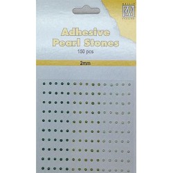 Pusiniai perliukai priklijuojami "Nellie‘s Choice Adhesive pearls 2 mm Green", 150vnt.
