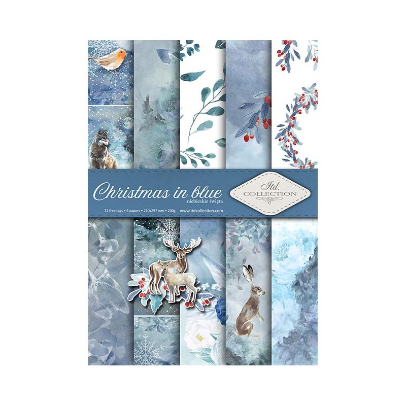 Popieriaus rinkinys "Christmas in blue", A4, 5 lapai