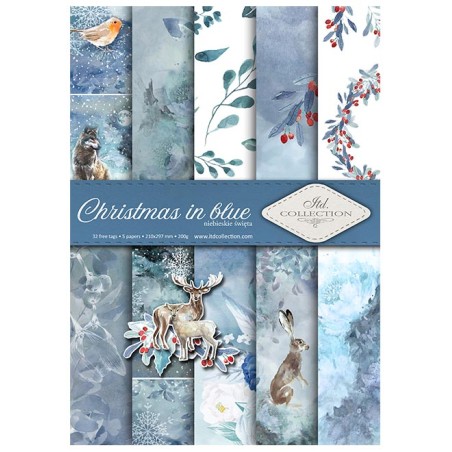 Popieriaus rinkinys "Christmas in blue", A4, 5 lapai