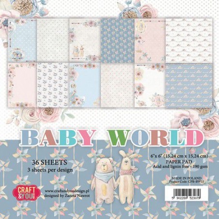 Popieriaus rinkinys "Baby World", 15x15 cm
