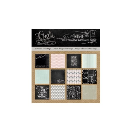 Popieriaus rinkinys "MME: Chalk Studio" 15x15cm, 24 lapai
