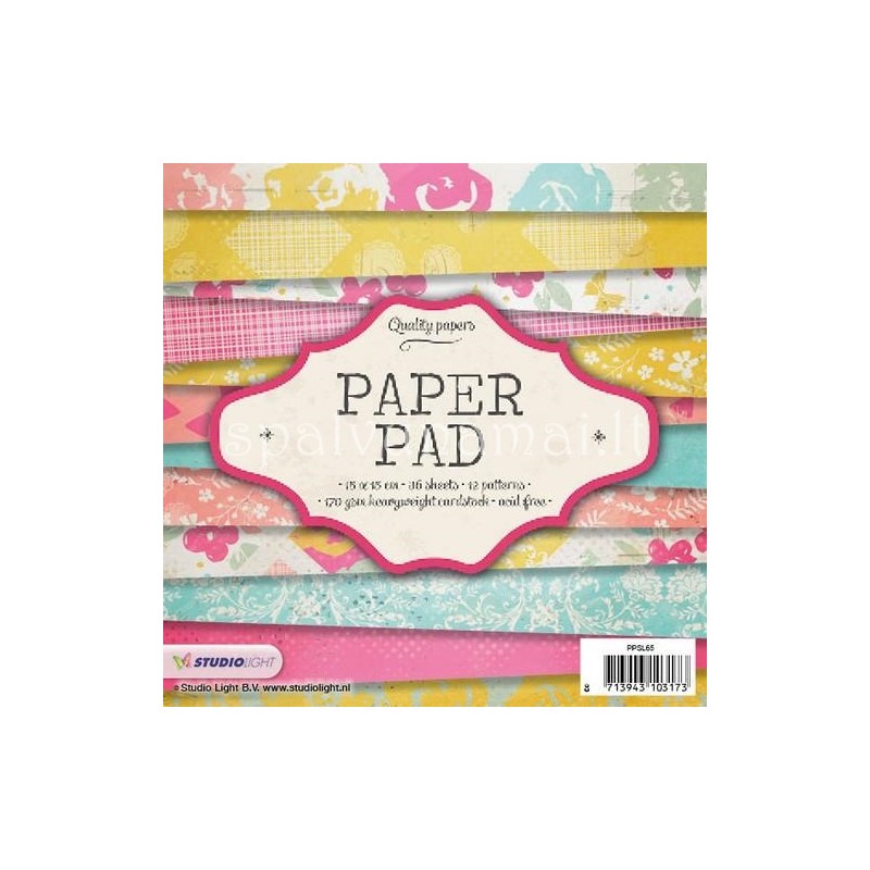 Popieriaus rinkinys "Studio Light Paper Pad 65" 15x15cm, 36 lapai