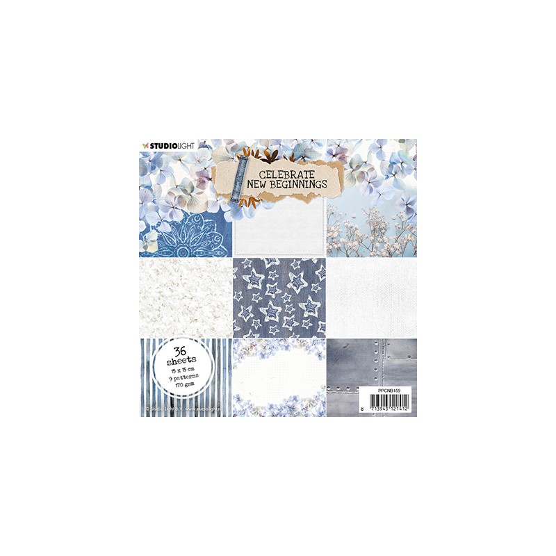 Popieriaus rinkinys "Studio Light Paper Pad 159" 15x15cm, 36 lapai