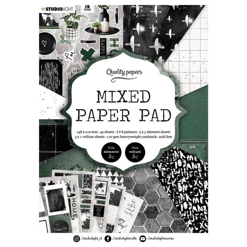 Popieriaus rinkinys "Studio Light Paper Pad 161", 14,8x21cm, 42 lapai