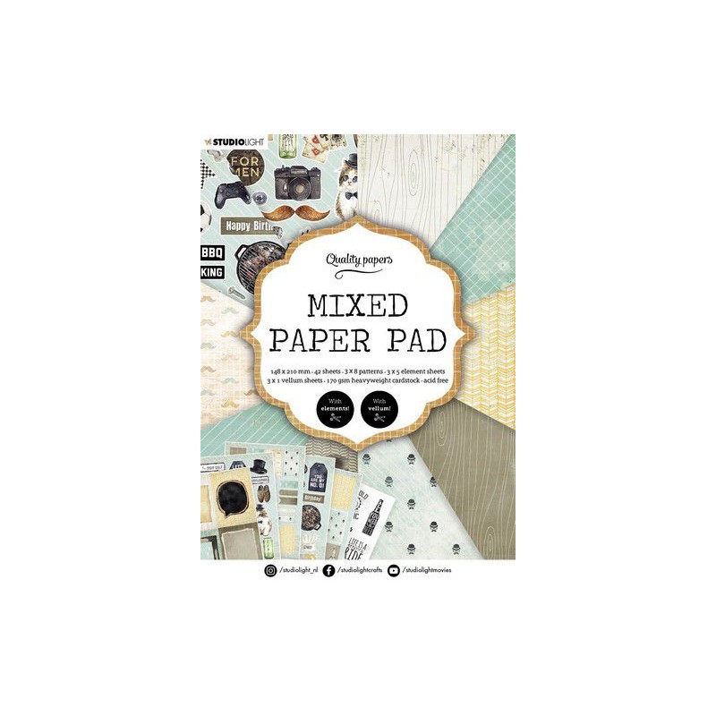 Popieriaus rinkinys "Studio Light Paper Pad 160", 14,8x21cm, 42 lapai