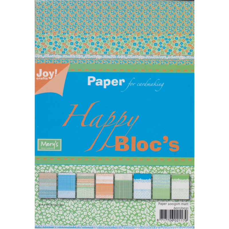 Popieriaus rinkinys "Happy Blocks" 15x21cm, 32 lapai