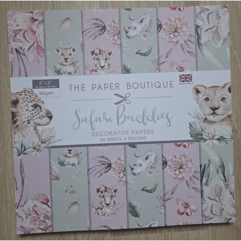 Popieriaus rinkinys "Safari Buddies decorative papers" 20x20 cm