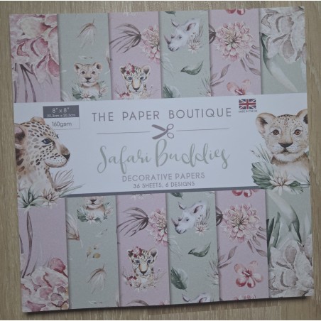 Popieriaus rinkinys "Safari Buddies decorative papers" 20x20 cm